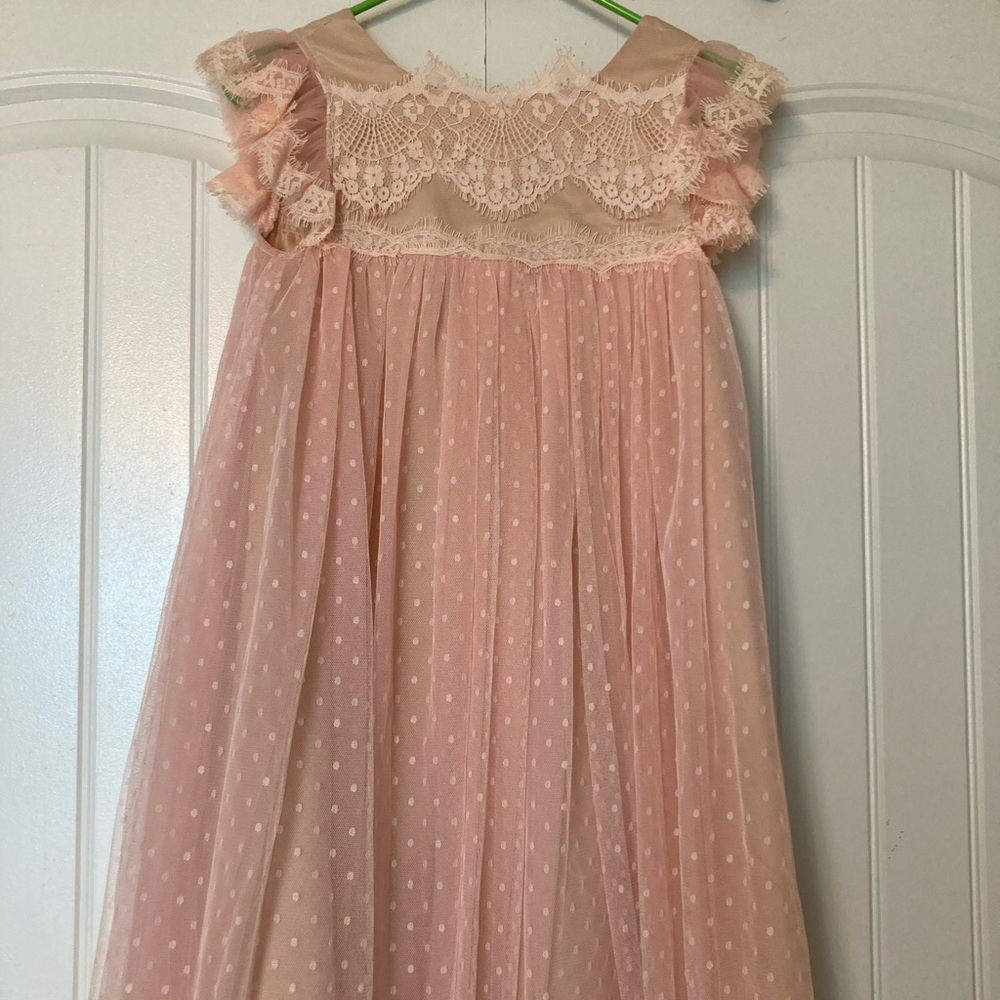 Pink Mia Angel-Sleeve Dress Size 14